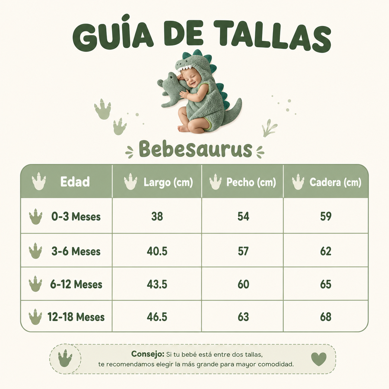 Traje de Bebé Dinosaurio
